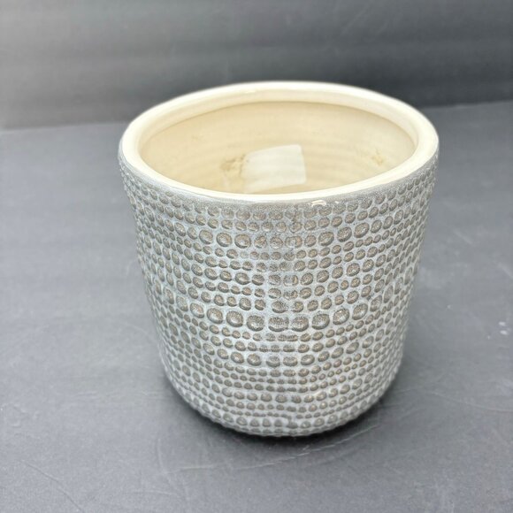 Handmade White Macramé Plant Hanger With Gray Ceramic‎ Pot Boho Hippie Fairy - Picture 11 of 15